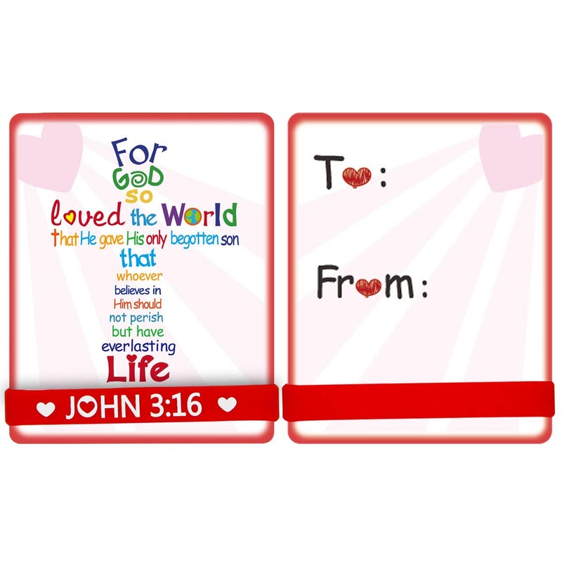ceiba tree John 3:16 Cards with Bracelets Valentineâ€™s Day Crafts for Kids Gift Valentine Classroom Exchange Party Favor VBS - Image 3